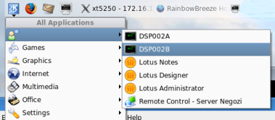 Kde menu with tn5250 shortcut