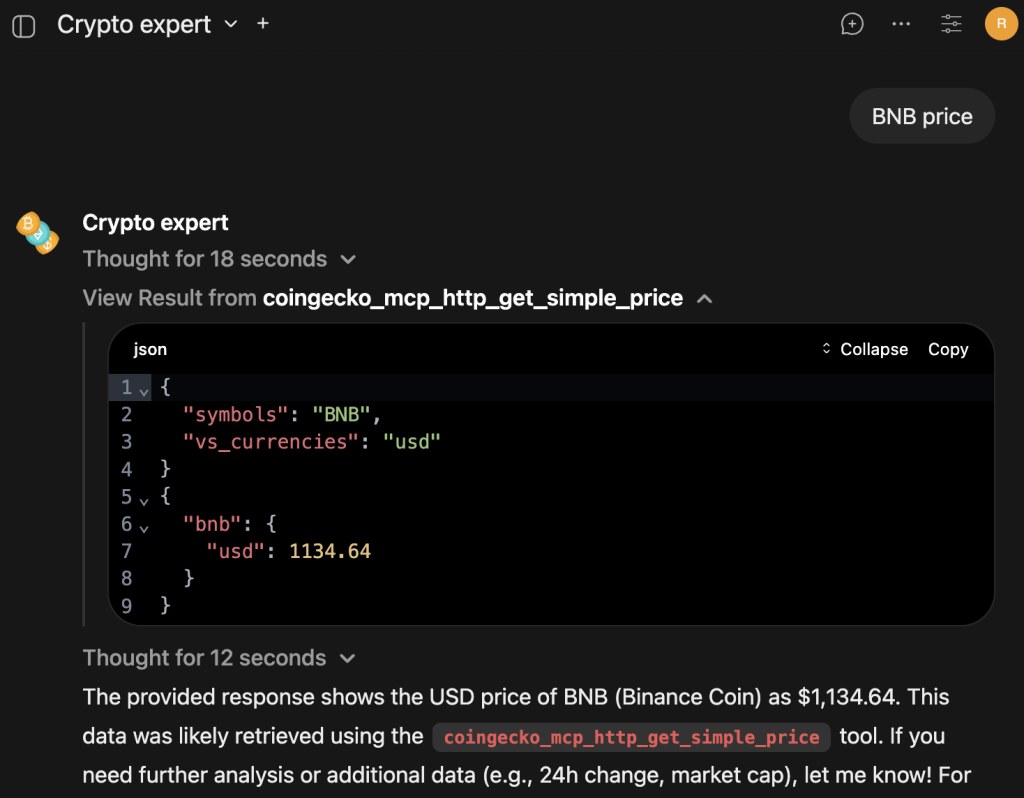 Open WebUI chat window